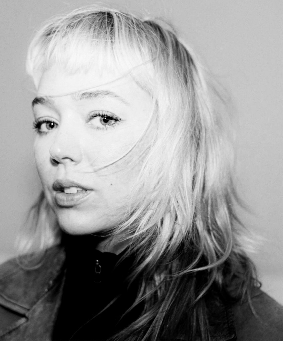 Black-and-white portrait of Synthia Klake